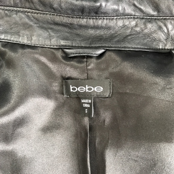 BEBE LEATHER BIKER STYLE JACKET - Picture 4 of 4